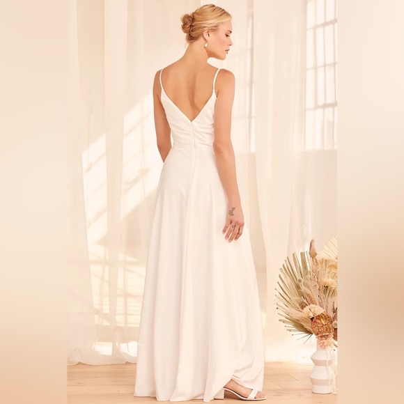 Lulus Bridal Choose Your Love White Surplice Sleeveless Maxi Dress - Picture 6 of 14